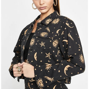 Dollskill Celestial Black Denim Jacket